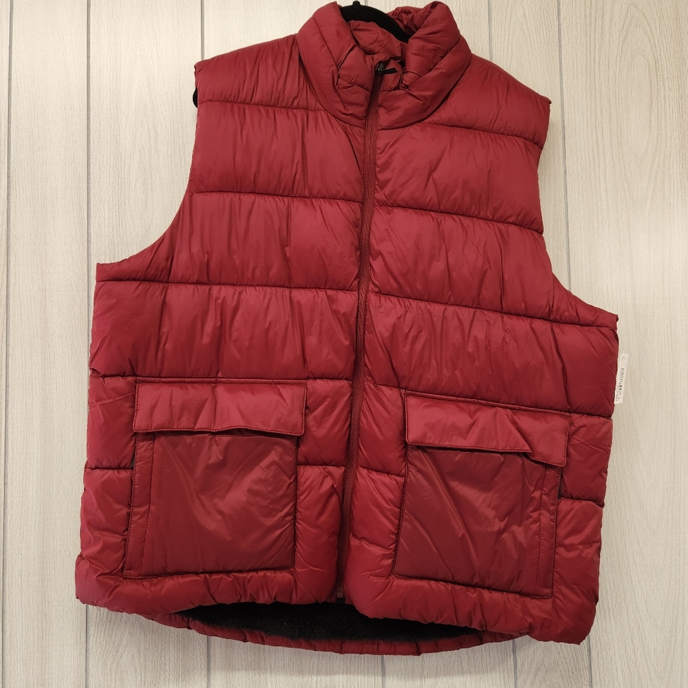 Mens xxl dark red sherpa lined vest